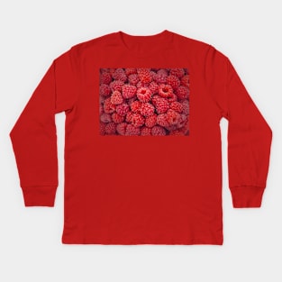 Ripe red raspberry Kids Long Sleeve T-Shirt